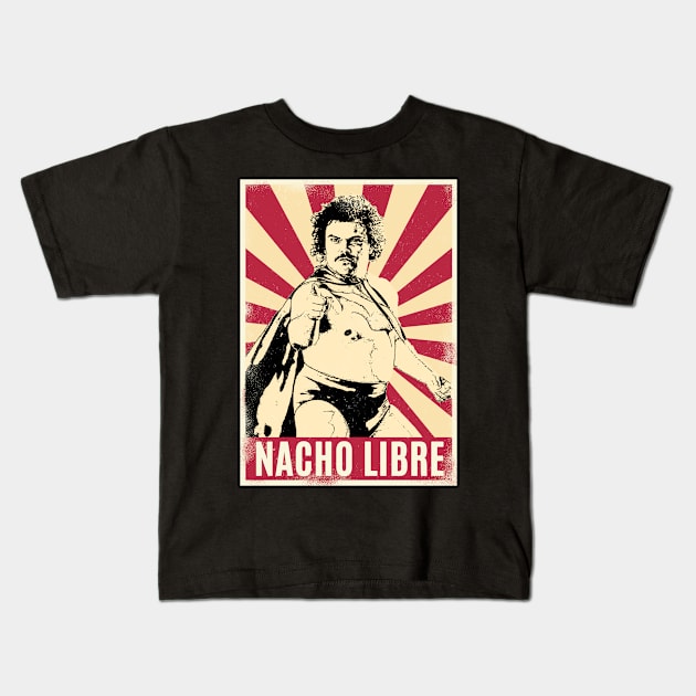 Retro Vintage Nacho Libre Kids T-Shirt by Play And Create